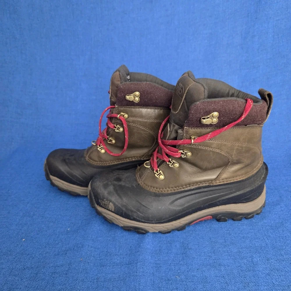 North Face Chilkat II Mens Brown Waterproof Winter Boots Heatseeker A0W4 10.5
